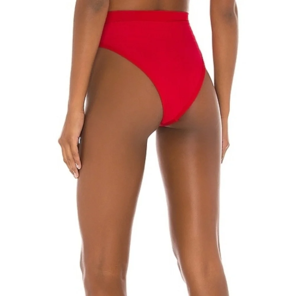 L*Space Frenchi Bikini Bottoms Lipstick Red